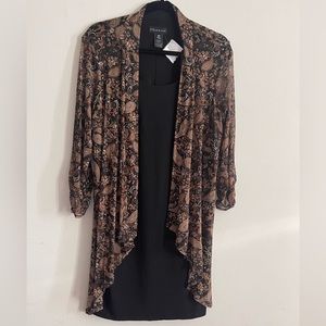 Stella & Julie dress with attached sheer long cardigan size 14W